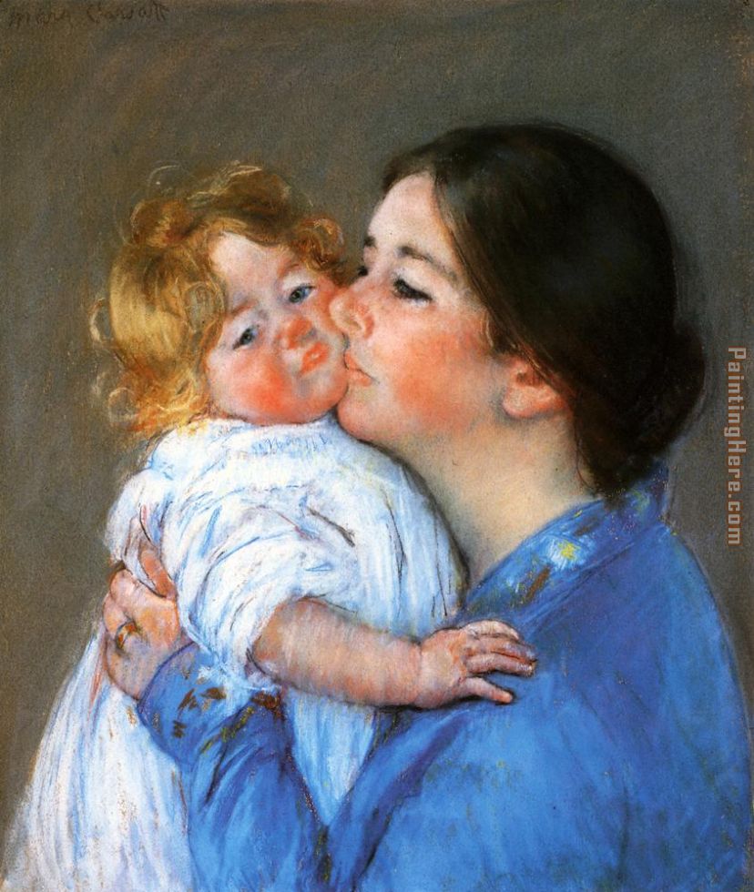 A Kiss For Baby Anne painting - Mary Cassatt A Kiss For Baby Anne art painting